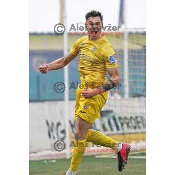 Gregor Sikosek celebrates goal during Prva Liga Telekom Slovenije 2020-2021 football match between Domzale and Koper in Domzale on December 5, 2020