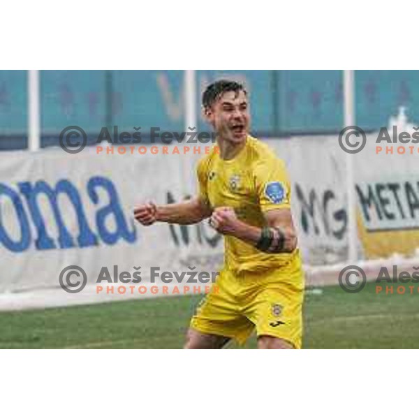 Gregor Sikosek celebrates goal during Prva Liga Telekom Slovenije 2020-2021 football match between Domzale and Koper in Domzale on December 5, 2020