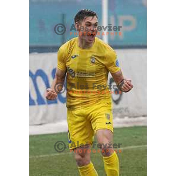Gregor Sikosek celebrates goal during Prva Liga Telekom Slovenije 2020-2021 football match between Domzale and Koper in Domzale on December 5, 2020