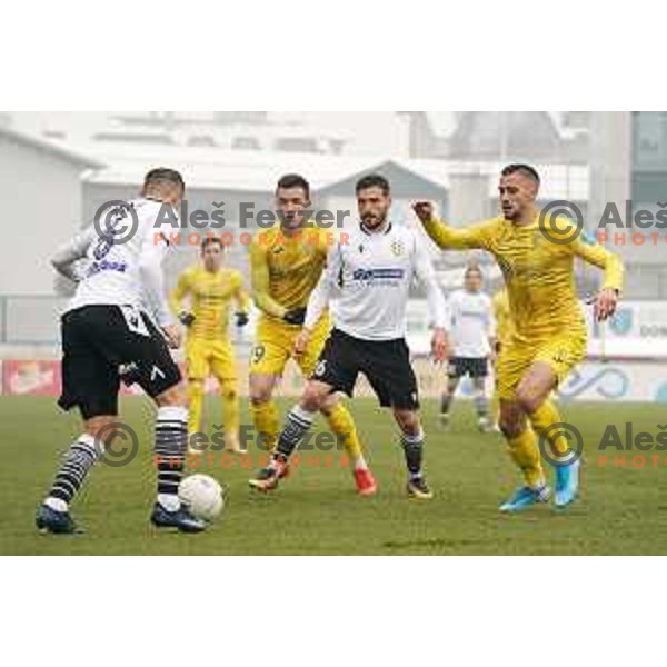 Arnel Jakupovic and Aleksander Rajcevic in action during Prva Liga Telekom Slovenije 2020-2021 football match between Domzale and Koper in Domzale on December 5, 2020