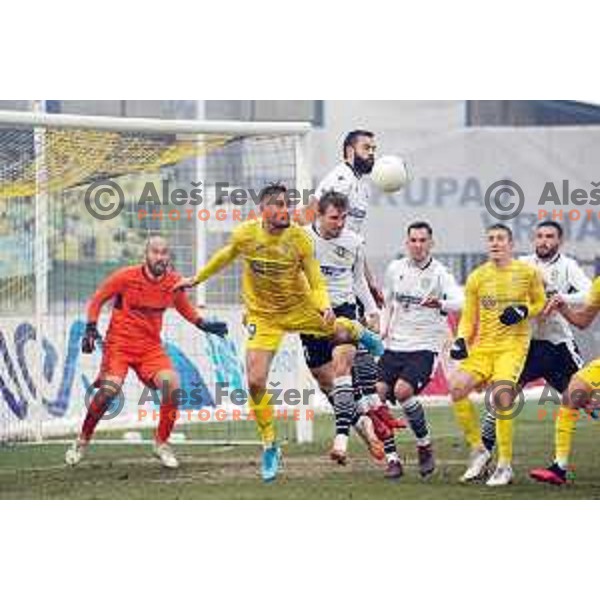 Dario Kolobaric and Zan Zuzek in action during Prva Liga Telekom Slovenije 2020-2021 football match between Domzale and Koper in Domzale on December 5, 2020