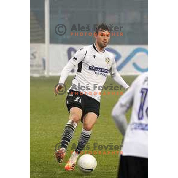 Zan Zuzek in action during Prva Liga Telekom Slovenije 2020-2021 football match between Domzale and Koper in Domzale on December 5, 2020