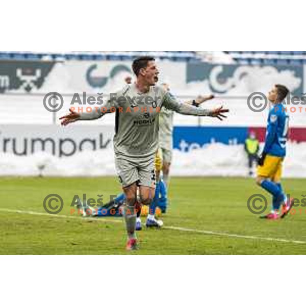 Andres Vombergar in action during Prva Liga Telekom Slovenije 2020-2021 football match between Celje and Olimpija in Celje, Slovenia on December 6, 2020