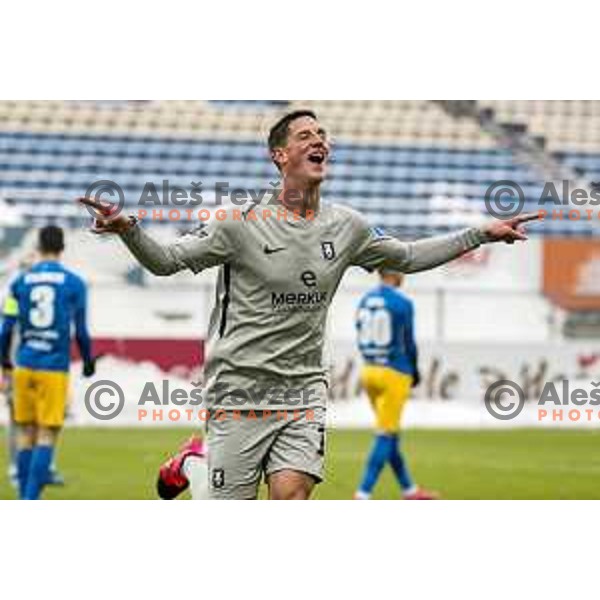 Andres Vombergar in action during Prva Liga Telekom Slovenije 2020-2021 football match between Celje and Olimpija in Celje, Slovenia on December 6, 2020