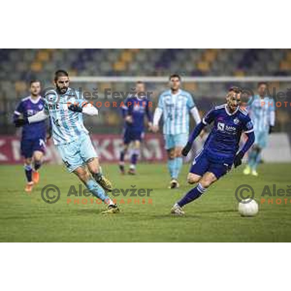 Diego Bardanca Florez vs Jasmin Mesanovic in action during Prva liga Telekom Slovenije football match between Maribor and Gorica in Ljudski vrt, Maribor, Slovenia on December 6, 2020