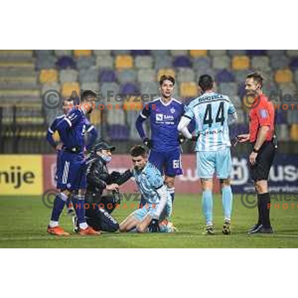 in action during Prva liga Telekom Slovenije football match between Maribor and Gorica in Ljudski vrt, Maribor, Slovenia on December 6, 2020