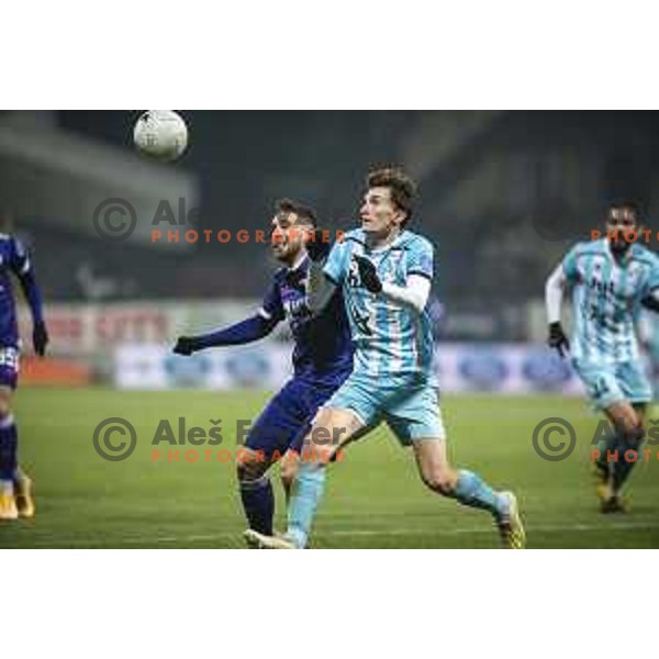 Aljosa Matko vs Matija Kavcic in action during Prva liga Telekom Slovenije football match between Maribor and Gorica in Ljudski vrt, Maribor, Slovenia on December 6, 2020