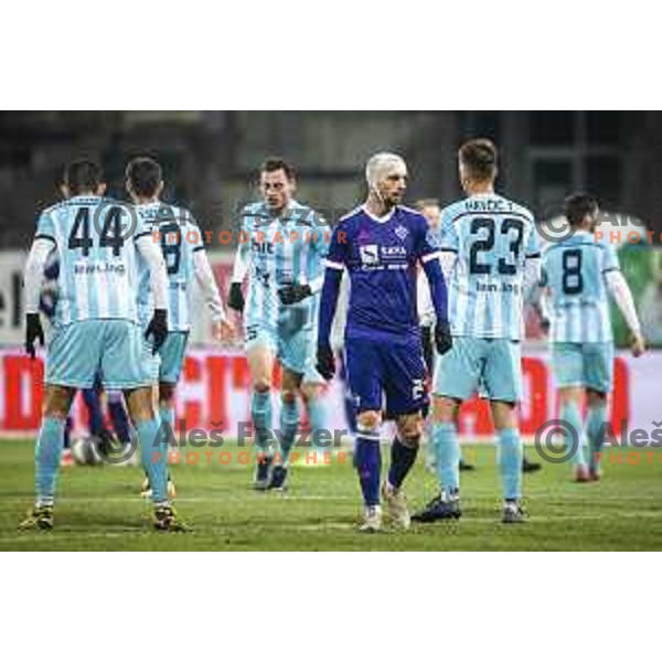 Jasmin Mesanovic in action during Prva liga Telekom Slovenije football match between Maribor and Gorica in Ljudski vrt, Maribor, Slovenia on December 6, 2020