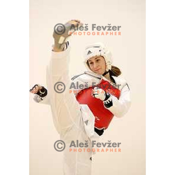 Ana Petrusic, member of Slovenia Taekwondo team during practice session in Ljubljana, Slovenia on November 18, 2020