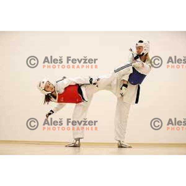 Ana Petrusic, member of Slovenia Taekwondo team during practice session in Ljubljana, Slovenia on November 18, 2020