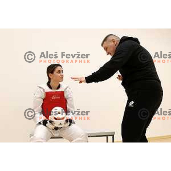 Ana Petrusic, member of Slovenia Taekwondo team during practice session in Ljubljana, Slovenia on November 18, 2020