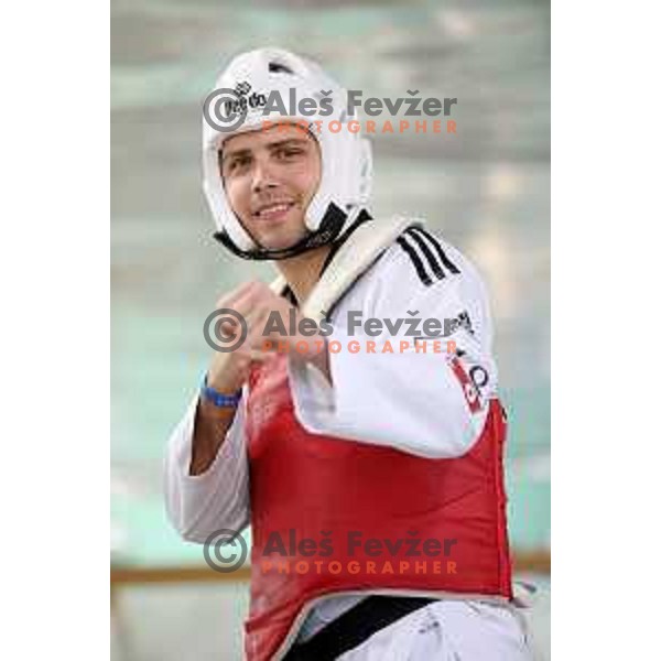 Jure Pantar, member of Slovenia Taekwondo team during practice session in Ljubljana, Slovenia on November 17, 2020