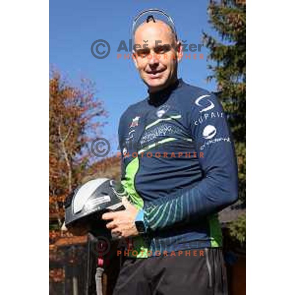 Matjaz Sluga, member of Slovenia Paragliding team during practice flight in Slovenia on November 15, 2020