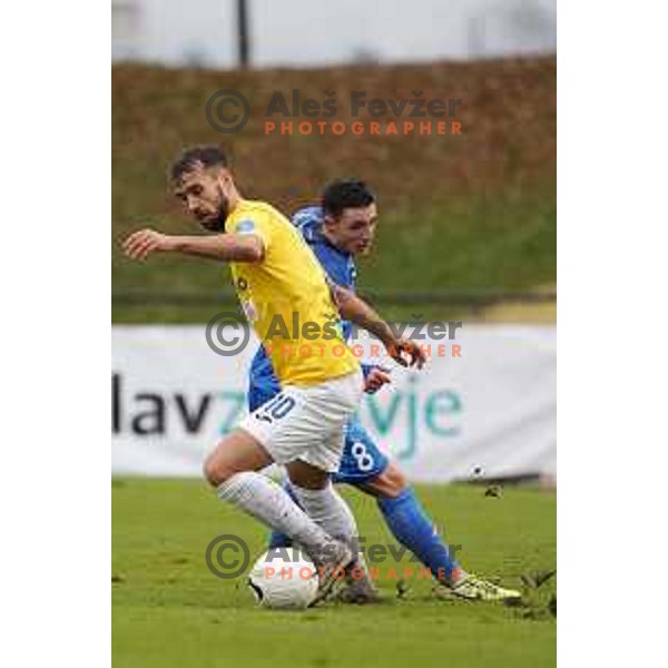 Mustafa Nukic in action during Prva Liga Telekom Slovenije 2020-2021 football match between Bravo and Domzale in Ljubljana, Slovenia on December 9, 2020