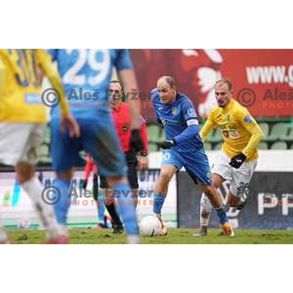 in action during Prva Liga Telekom Slovenije 2020-2021 football match between Bravo and Domzale in Ljubljana, Slovenia on December 9, 2020