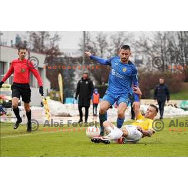 in action during Prva Liga Telekom Slovenije 2020-2021 football match between Bravo and Domzale in Ljubljana, Slovenia on December 9, 2020