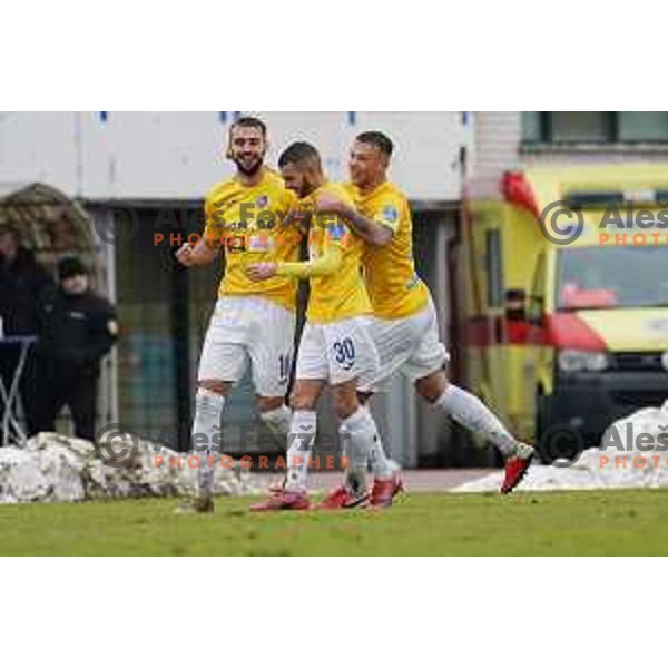 David Brekalo, Arnel Jakupovic, Mustafa Nukic in action during Prva Liga Telekom Slovenije 2020-2021 football match between Bravo and Domzale in Ljubljana, Slovenia on December 9, 2020