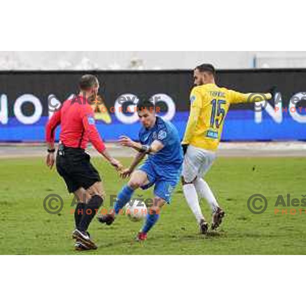 in action during Prva Liga Telekom Slovenije 2020-2021 football match between Bravo and Domzale in Ljubljana, Slovenia on December 9, 2020
