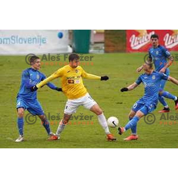 in action during Prva Liga Telekom Slovenije 2020-2021 football match between Bravo and Domzale in Ljubljana, Slovenia on December 9, 2020