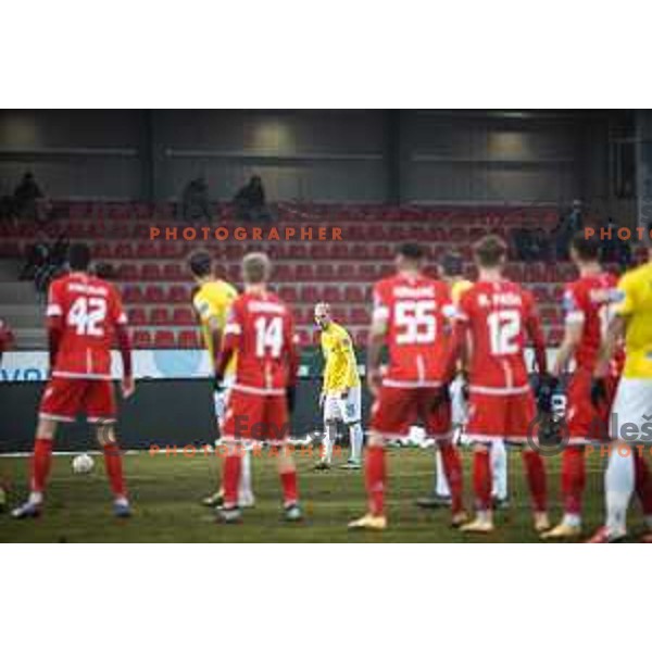 Sandi Ogrinec in action during Prva liga Telekom Slovenije football match between Aluminij and Bravo in Kidricevo, Slovenia on December 12, 2020