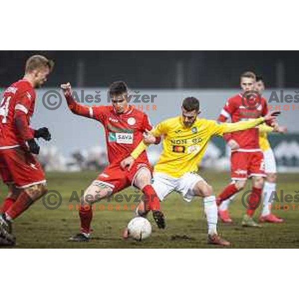 in action during Prva liga Telekom Slovenije football match between Aluminij and Bravo in Kidricevo, Slovenia on December 12, 2020