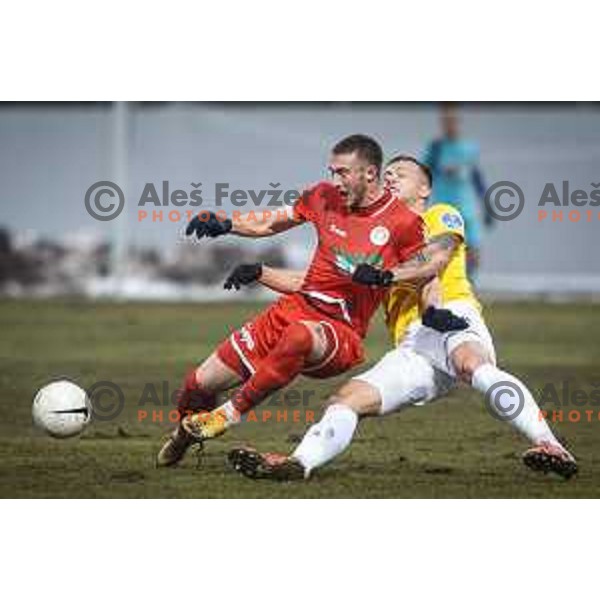 David Brekalo in action during Prva liga Telekom Slovenije football match between Aluminij and Bravo in Kidricevo, Slovenia on December 12, 2020
