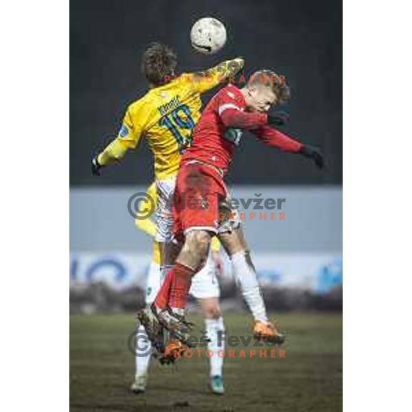 Rok Kidric in action during Prva liga Telekom Slovenije football match between Aluminij and Bravo in Kidricevo, Slovenia on December 12, 2020