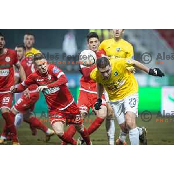 Luka Zinko in action during Prva liga Telekom Slovenije football match between Aluminij and Bravo in Kidricevo, Slovenia on December 12, 2020
