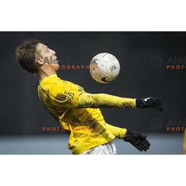 Rok Kidirc in action during Prva liga Telekom Slovenije football match between Aluminij and Bravo in Kidricevo, Slovenia on December 12, 2020