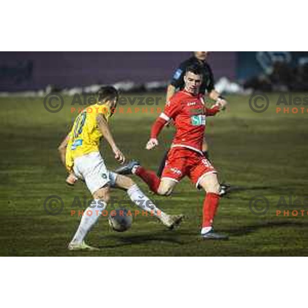 Mihael Klepac in action during Prva liga Telekom Slovenije football match between Aluminij and Bravo in Kidricevo, Slovenia on December 12, 2020