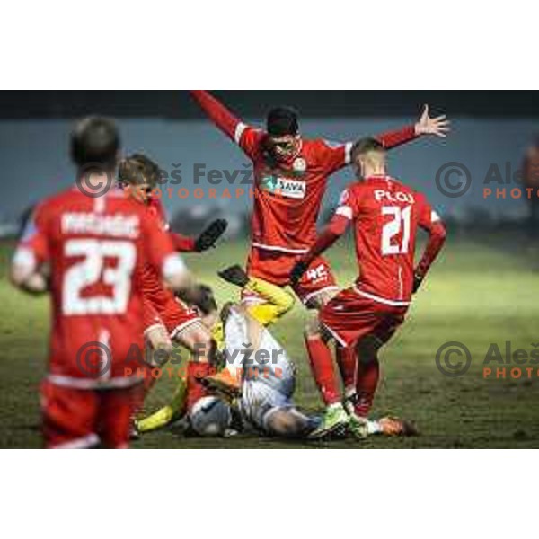 in action during Prva liga Telekom Slovenije football match between Aluminij and Bravo in Kidricevo, Slovenia on December 12, 2020