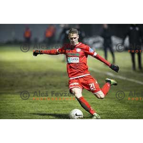 Aljaz Ploj in action during Prva liga Telekom Slovenije football match between Aluminij and Bravo in Kidricevo, Slovenia on December 12, 2020