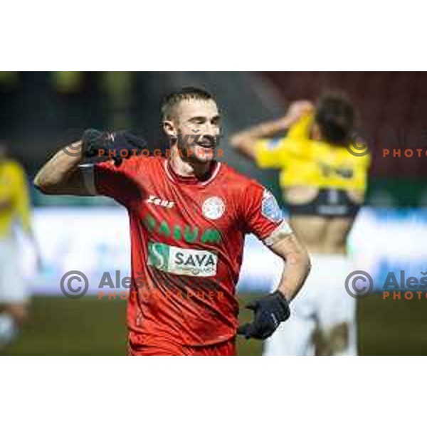 David Flakus Bosilj in action during Prva liga Telekom Slovenije football match between Aluminij and Bravo in Kidricevo, Slovenia on December 12, 2020