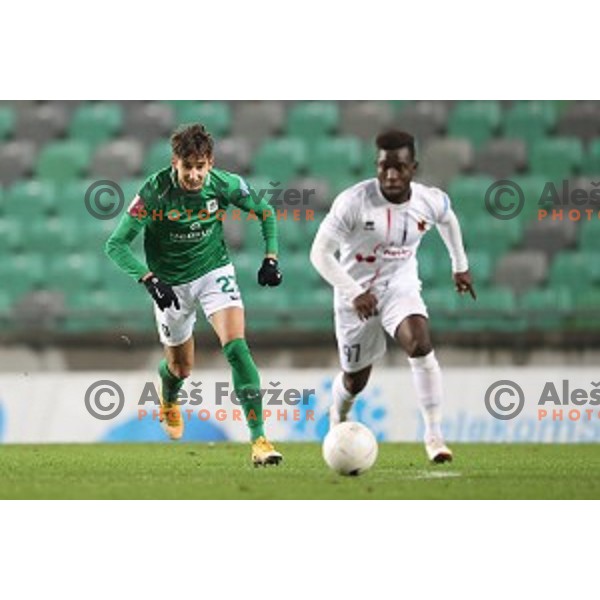 Mihail Caimacov of Olimpija in action during Prva Liga Telekom Slovenië 2020-2021 football match between Olimpija and Tabor in SRC Stozice, Ljubljana, Slovenia on December 12, 2020