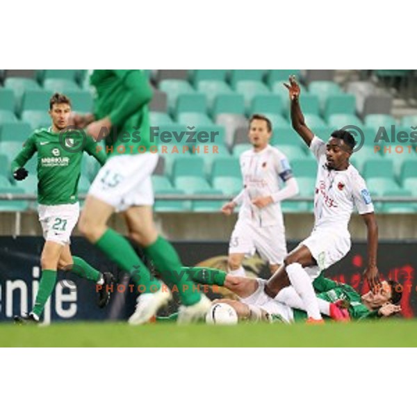 Of Olimpija in action during Prva Liga Telekom Slovenië 2020-2021 football match between Olimpija and Tabor in SRC Stozice, Ljubljana, Slovenia on December 12, 2020