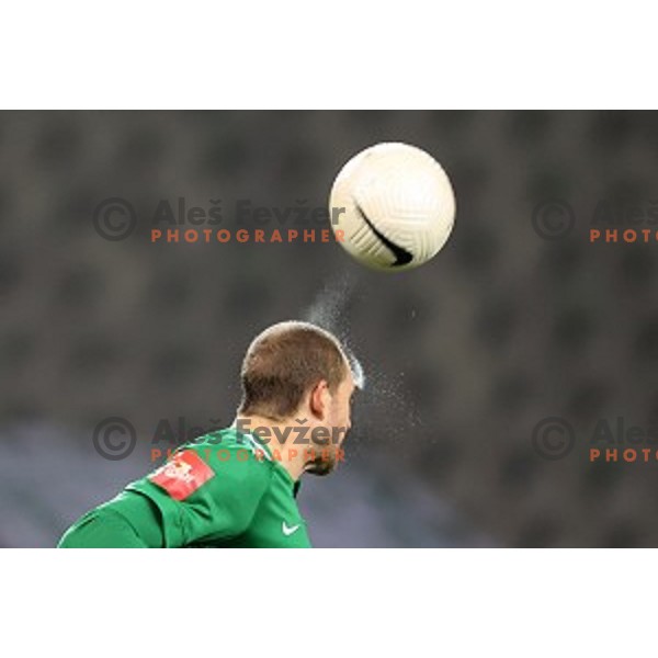 Goran Milovic of Olimpija in action during Prva Liga Telekom Slovenië 2020-2021 football match between Olimpija and Tabor in SRC Stozice, Ljubljana, Slovenia on December 12, 2020