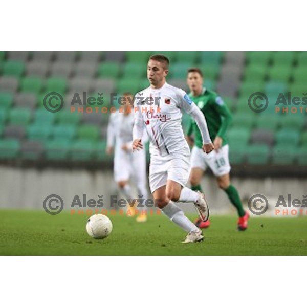 Toni Aliaj in action during Prva Liga Telekom Slovenië 2020-2021 football match between Olimpija and Tabor in SRC Stozice, Ljubljana, Slovenia on December 12, 2020