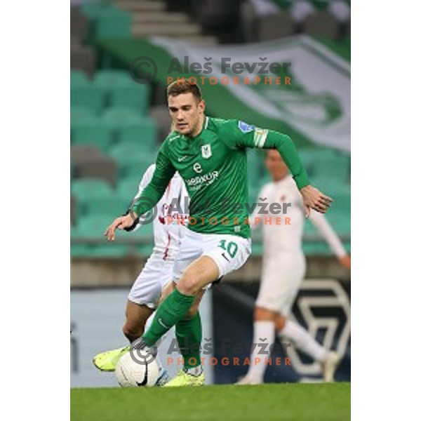 Timi Max Elsnik of Olimpija in action during Prva Liga Telekom Slovenië 2020-2021 football match between Olimpija and Tabor in SRC Stozice, Ljubljana, Slovenia on December 12, 2020