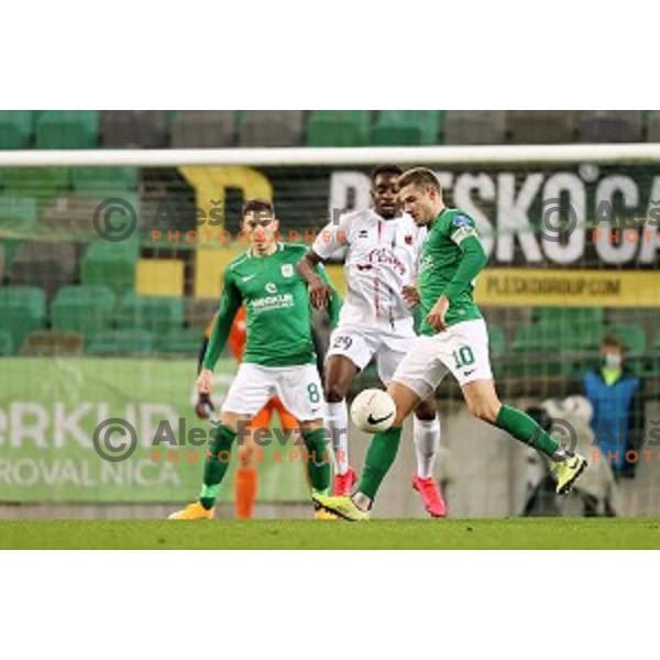 Timi Max Elsnik of Olimpija in action during Prva Liga Telekom Slovenië 2020-2021 football match between Olimpija and Tabor in SRC Stozice, Ljubljana, Slovenia on December 12, 2020