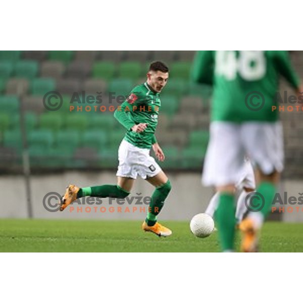 Mario Kvesic of Olimpija in action during Prva Liga Telekom Slovenië 2020-2021 football match between Olimpija and Tabor in SRC Stozice, Ljubljana, Slovenia on December 12, 2020