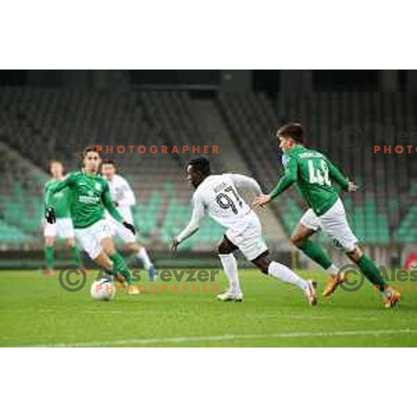 Aldair of Tabor and Jan Andrejasic of Olimpija in action during Prva Liga Telekom Slovenië 2020-2021 football match between Olimpija and Tabor in SRC Stozice, Ljubljana, Slovenia on December 12, 2020