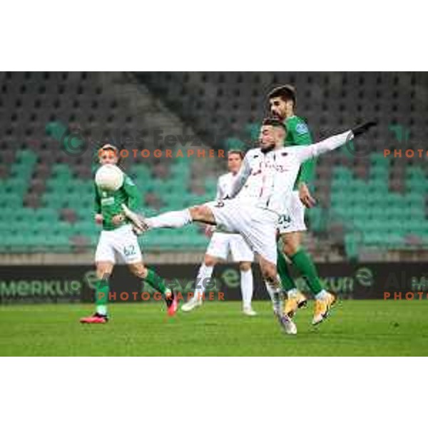 Christos Rovas in action during Prva Liga Telekom Slovenië 2020-2021 football match between Olimpija and Tabor in SRC Stozice, Ljubljana, Slovenia on December 12, 2020