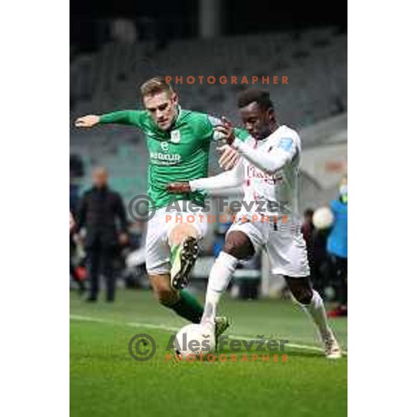 Timi Max Elsnik and Aldair during Prva Liga Telekom Slovenije 2020-2021 football match between Olimpija and Tabor in SRC Stozice, Ljubljana, Slovenia on December 12, 2020