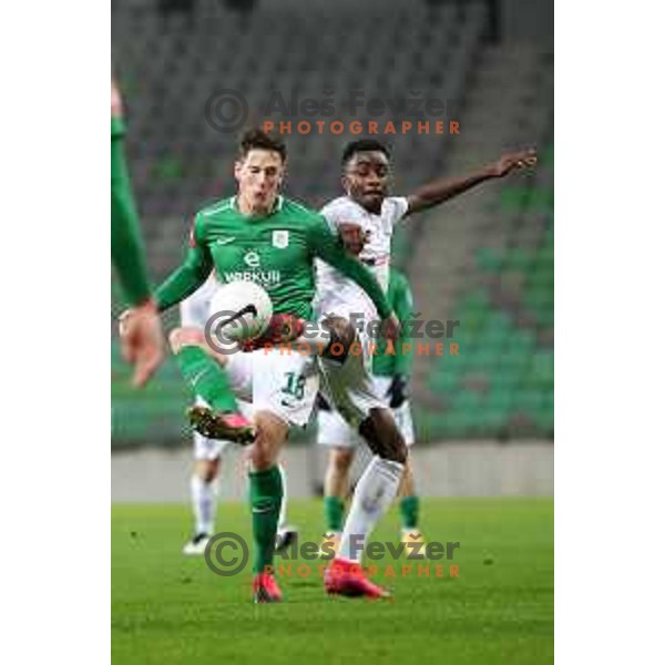 Andres Vombergar during Prva Liga Telekom Slovenië 2020-2021 football match between Olimpija and Tabor in SRC Stozice, Ljubljana, Slovenia on December 12, 2020