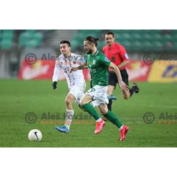 Ante Vukusic in action during Prva Liga Telekom Slovenië 2020-2021 football match between Olimpija and Tabor in SRC Stozice, Ljubljana, Slovenia on December 12, 2020