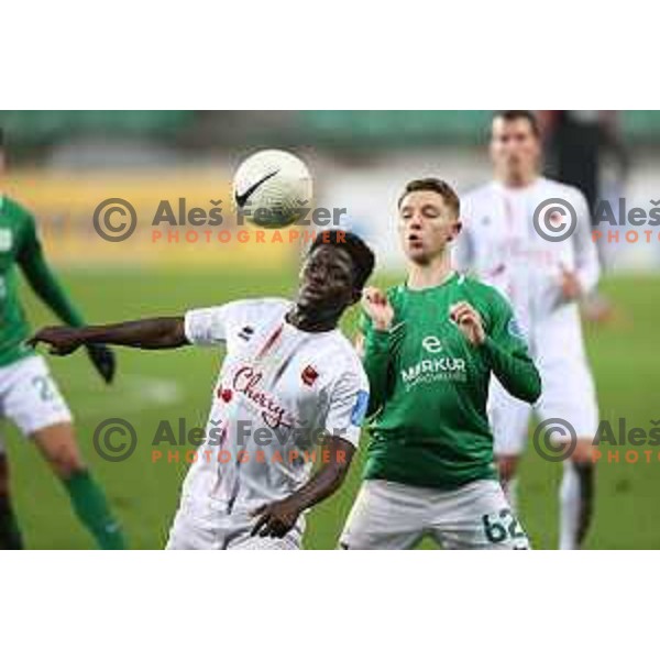 Michael Pavlovic in action during Prva Liga Telekom Slovenië 2020-2021 football match between Olimpija and Tabor in SRC Stozice, Ljubljana, Slovenia on December 12, 2020