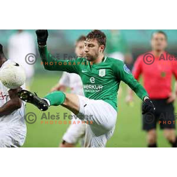 Luka Marin of Olimpija in action during Prva Liga Telekom Slovenië 2020-2021 football match between Olimpija and Tabor in SRC Stozice, Ljubljana, Slovenia on December 12, 2020