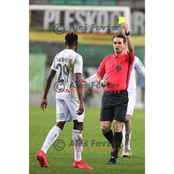 Referee Bojan Mertik in action during Prva Liga Telekom Slovenië 2020-2021 football match between Olimpija and Tabor in SRC Stozice, Ljubljana, Slovenia on December 12, 2020