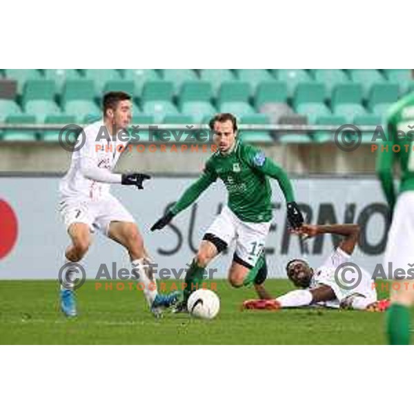 Matic Fink of Olimpija in action during Prva Liga Telekom Slovenië 2020-2021 football match between Olimpija and Tabor in SRC Stozice, Ljubljana, Slovenia on December 12, 2020