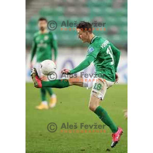 Andres Vombergar of Olimpija in action during Prva Liga Telekom Slovenië 2020-2021 football match between Olimpija and Tabor in SRC Stozice, Ljubljana, Slovenia on December 12, 2020